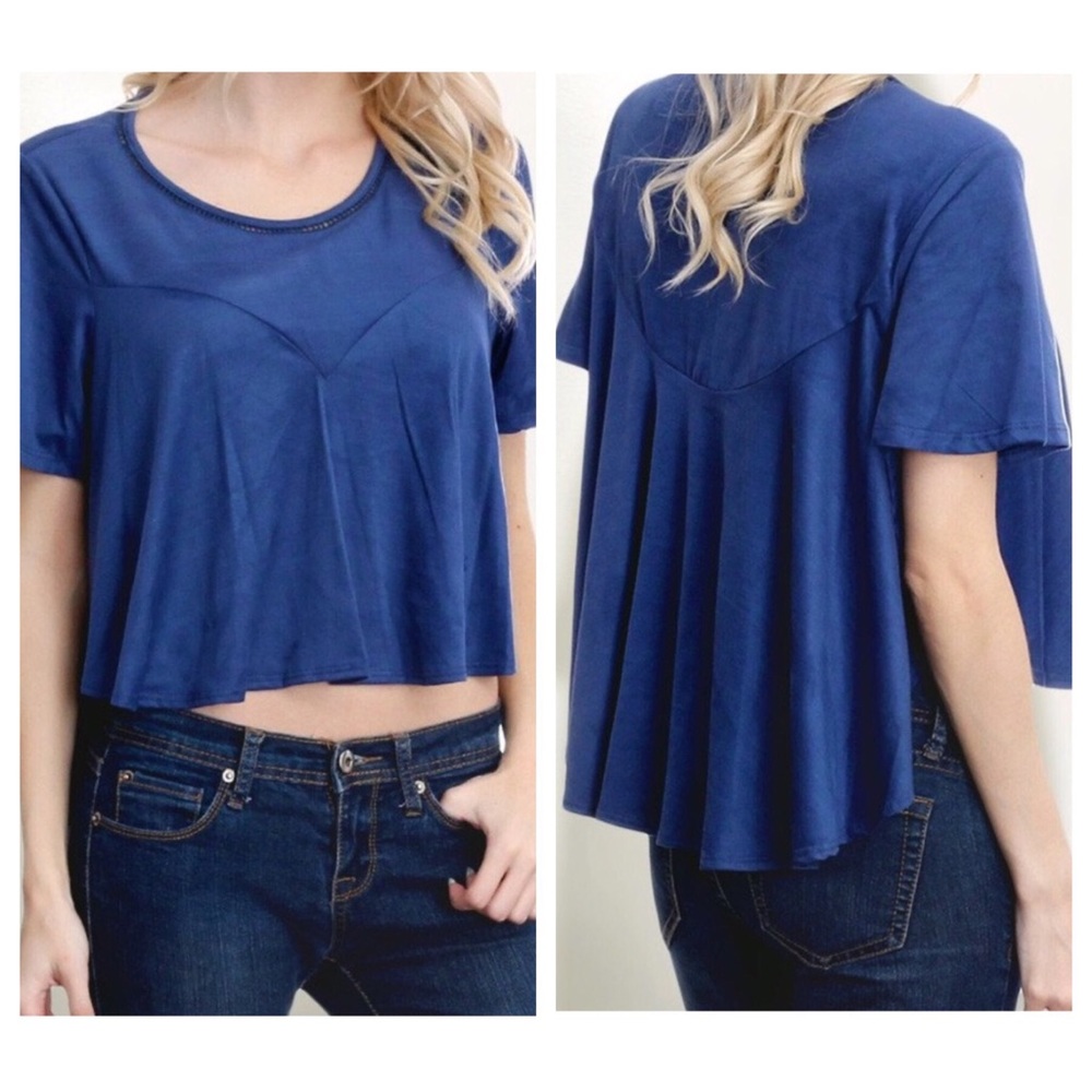 Cropped Suede Blouse